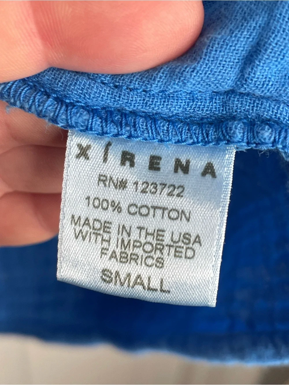 Xirena 100% Cotton Poplin Ruffle Trim V-Neck Tank Top Gauzy in Nautical Blue S - Picture 10 of 11